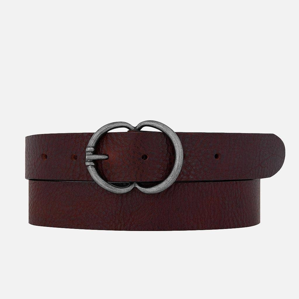 Vicky Double C Ring Buckle Leather Belt