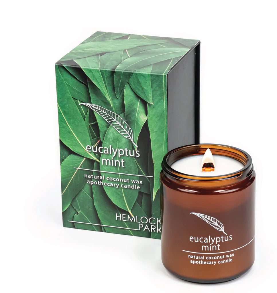 EUCALYPTUS MINT | WOOD WICK CANDLE WITH ORGANIC COCONUT WAX