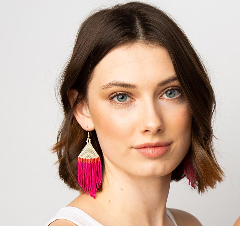 Erin Color Block Fringe Earrings